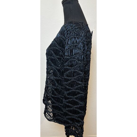 Chico’s Macrame Pullover Sweater Midnight Blue Size 1 (Medium) NWT - Picture 2 of 5